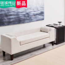 New Chinese Bed Tailstool Bedroom Bedside Bench small sofa Long stool rice white cloakroom stool Nordic swapped stool