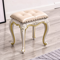 Dressy stool Euro style makeup stool Sofa Stool White Carved flowers Shoes Stool PU Leather table Chair comb Dresser Stool