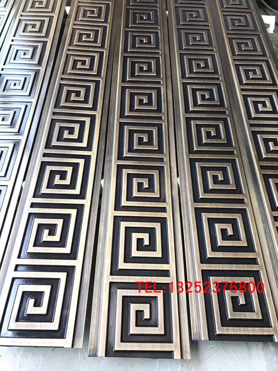 Chinese back print copper wire strip metal stainless steel imitation copper pressed edge strip red copper ceiling embossed strip copper door sleeve waist line-Taobao