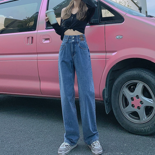 Светлые осенние джинсы, штаны, леггинсы, 2025 года, высокая талия, свободный прямой крой