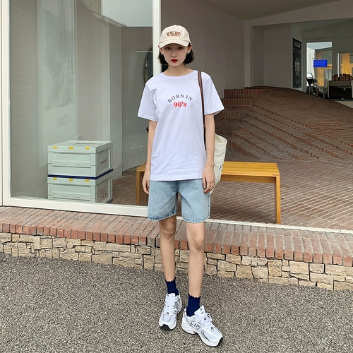 Джинсовая юбка, осенние шорты, леггинсы, тонкие штаны, 2025 года, высокая талия, оверсайз, свободный крой