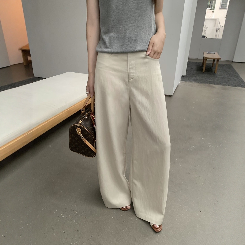 2026 Summer Korean Style High-Waisted Slimming Casual Wide-Leg Pants for Women Versatile Drapey Straight-Leg Floor-Length Pants P8218 2026 Summer Korean Style High-Waisted Slimming Casual Wide-Leg Pants for Women Versatile Drapey Straight-Leg Floor-Length Pants P8218