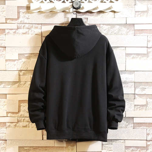 Мужская утепленная толстовка, трендовый лонгслив, кардиган для отдыха, в корейском стиле, оверсайз, большой размер