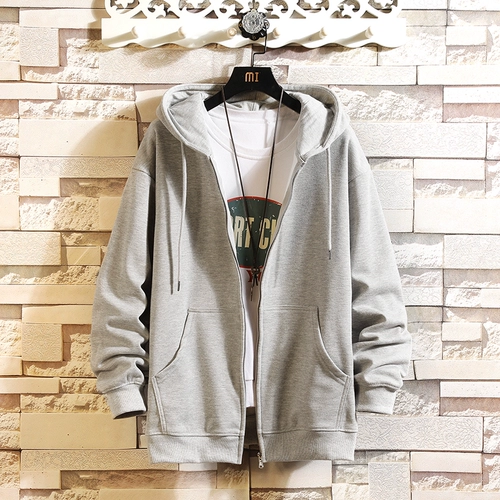 Мужская утепленная толстовка, трендовый лонгслив, кардиган для отдыха, в корейском стиле, оверсайз, большой размер