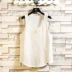Áo thun không tay nam màu mỡ cộng với phân bón XL Xu hướng thể thao Nhật Bản thường ngày cotton mùa hè vest nam - Áo vest cotton áo giả vest nam Áo vest cotton