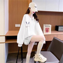 2022 new pregnant women Spring and autumn thin long sleeves Wei coat female Han version loose and thin cartoon design sensation pregnant woman blouses