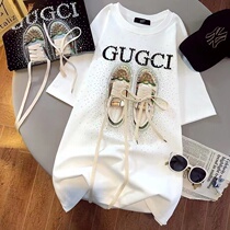 Pregnant Woman Clothes Out of clothing Spring and autumn Fashion spicy mother with short sleeves T-shirt Summer clothing Long style Loose Pure Cotton Pregnant Woman Clothes