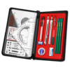 Mechanical Drawing Tool Set Professional Drawing Tool Kit for Drafting Architectural Plans Civil Engineering Design Chemical Engineering Major College Students Cad Compass Industrial Instrument Ruler Set F1