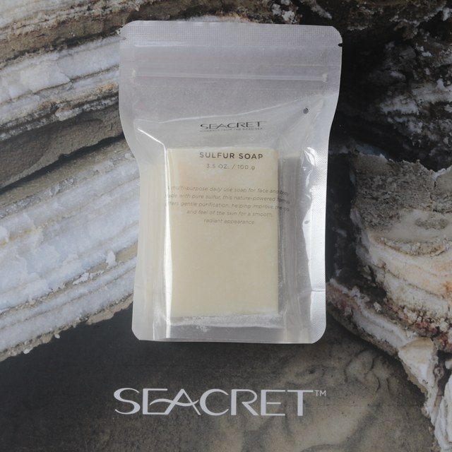 Secret Sea Seacret mineral sulfur soap Dead Sea holy product whitening and mite removal moisturizing face soap ສະບູ່ຮ່າງກາຍ 100g