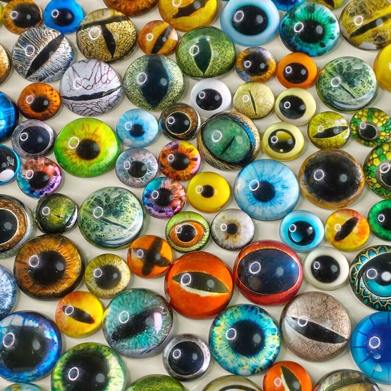Creative 30mm Hemispherical Glass Animal Snake Cat Eye Pupil Phone Case Cream Glue DIY Material Accessories
