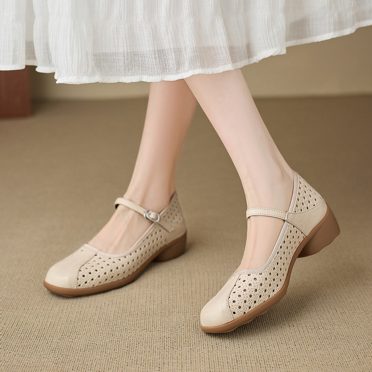 Italy | Pdana Heel Height 3.5cm ⭐ Rubber Soft-Soled One-Strap Mary Jane Shoes Casual Sandals for Women
