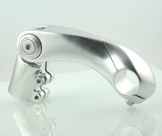Adjustable Stem, Matte Silver, Adjustable Angle, Variable Elevation Angle, Bicycle Handlebar Stem Riser