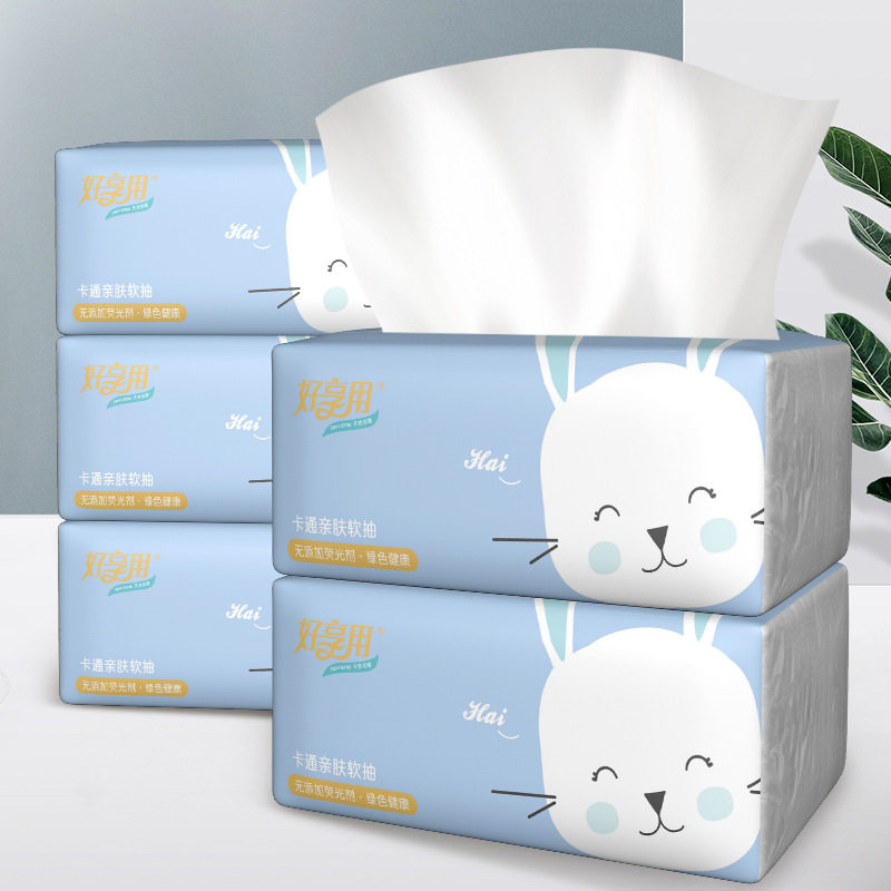 Large packaging napkin 90 pumping 3 layers of extracted toilet paper bamboo fiber face towels paper Home Affordable and flexible wipe toilet paper