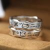 Pacha Dog Ring Cartoon Graffiti Ring Wavy Edge Couple Ring Male and Female Cat Anime Little Girl Gift