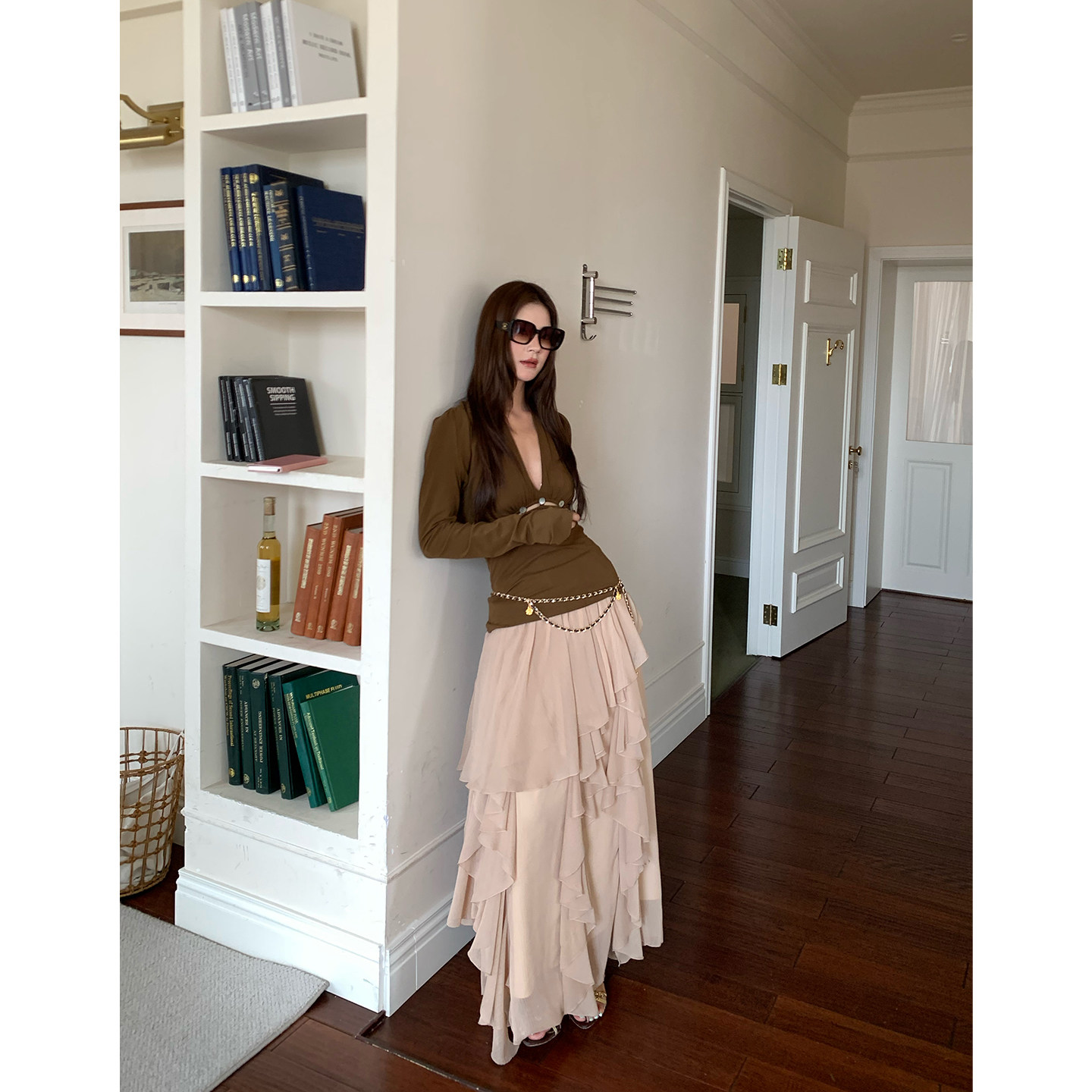 马儿MAR Французская романтическая многоярусная юбка с оборками женская универсальная стройнящая многослойная юбка-торт