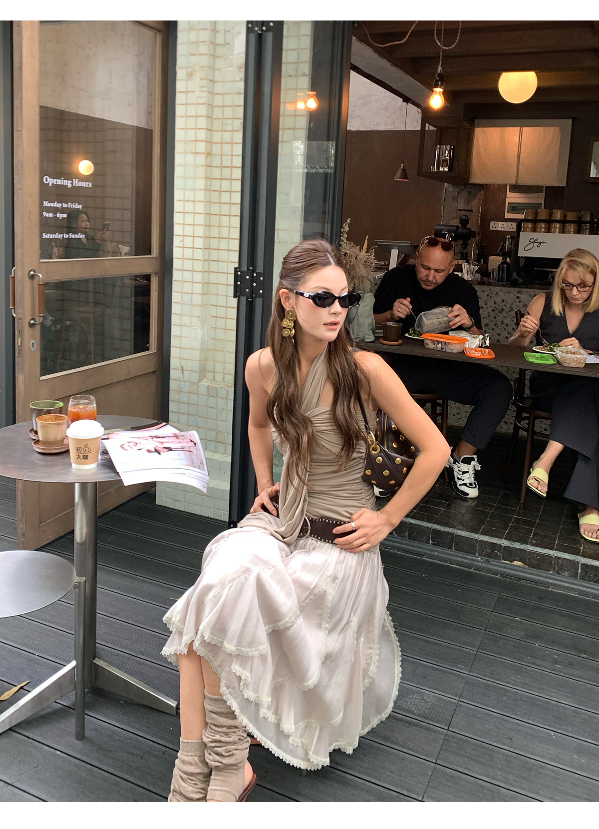 马儿MAR Модная юбка с неровным кружевным дизайном из смеси тенселя и ацетата с эластичным поясом