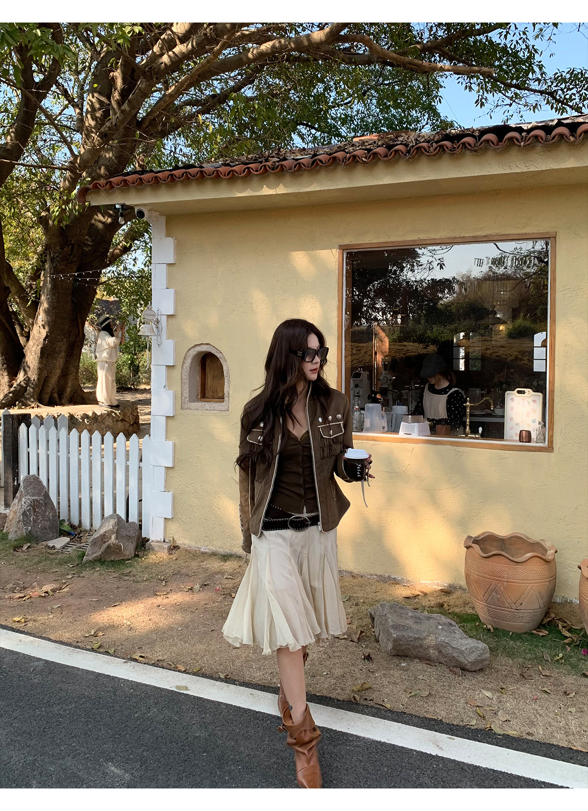 马儿MAR Элегантная А-силуэтная юбка средней длины из смесового тенселя с пышным подолом для женщин