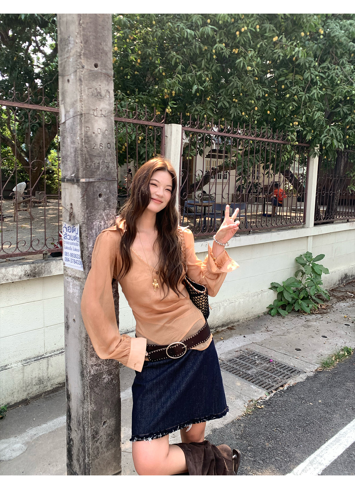 马儿MAR винтажная джинсовая юбка женская летняя с заниженной талией прямая короткая с бахромой стройнящая универсальная