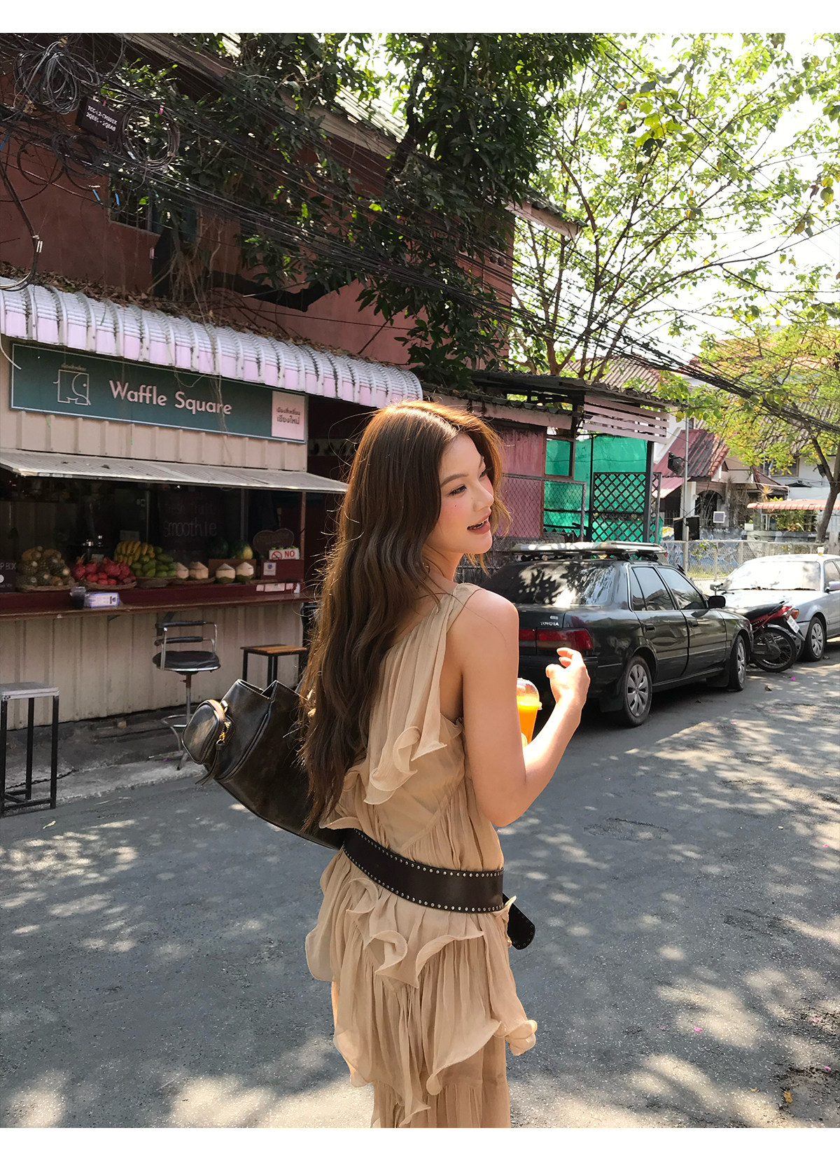 马儿MAR Винтажное платье с V-образным вырезом и оборками, летнее стройнящее короткое платье в курортном стиле для женщин