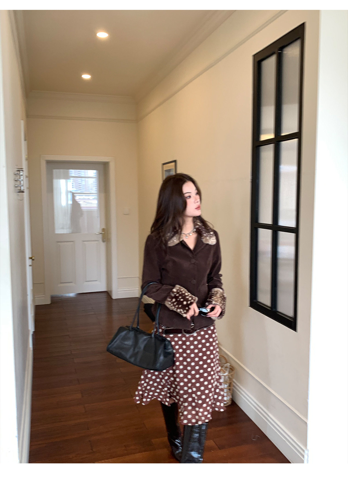 马儿MAR весенняя новинка ретро юбка в горошек женская заниженная талия средней длины дизайнерская стройнящая юбка-русалка