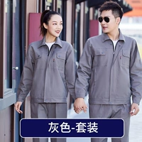 Хлопок двойной серого костюма