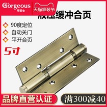 Broth Invisible Door Closer with Door Closer Hydraulic Buffer Automatic Door Closer Stainless Steel Spring Hinge 5 Inch