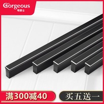 European-style wardrobe door handle handle cabinet door Modern simple cabinet drawer aluminum alloy light luxury black solid cutting