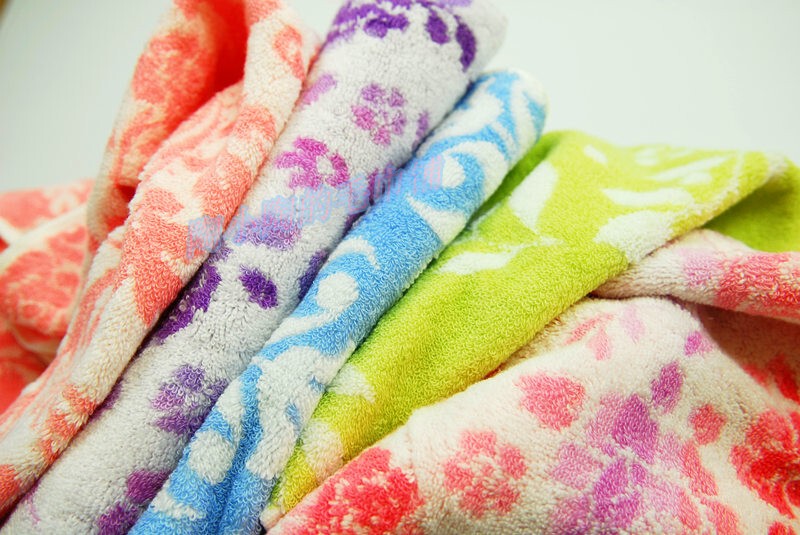 Tao Xiaotao Japanese Style Purple Gradient Pink Flowers Soft Absorbent Non-Twisted Face Towel Pure Cotton