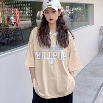 2022 new spring summer short sleeve T-shirt lady cartoon minus age loose design with a small crowd of blouses