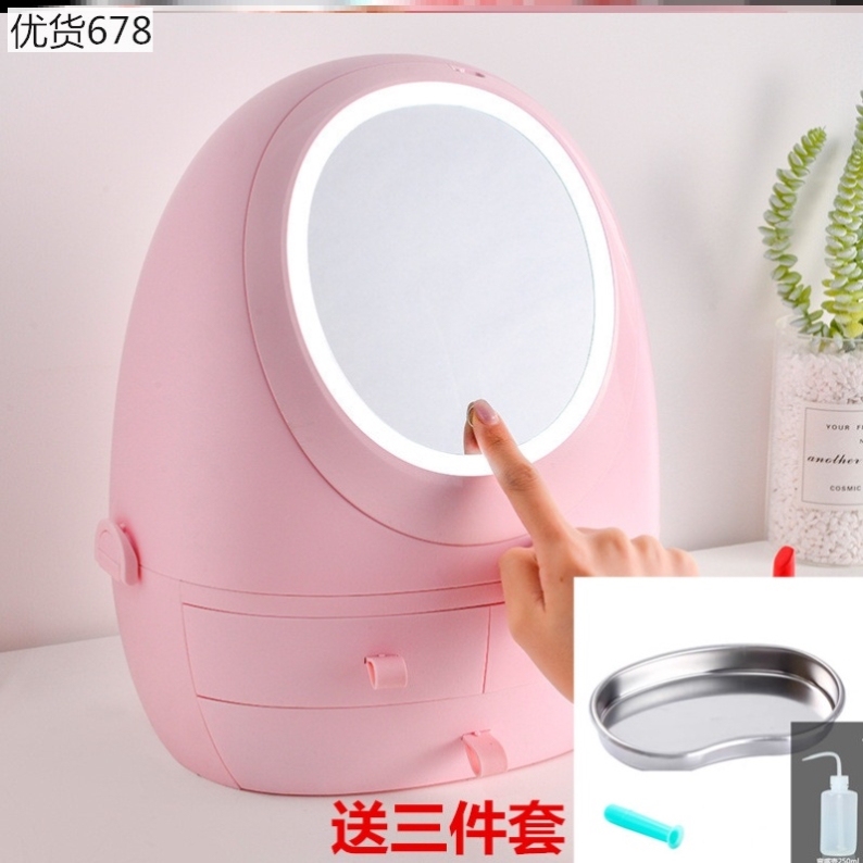 Portable Case with Led Mirror, Suitable for Storing Orthokeratology Lenses, Travel-Friendly, Pressure-Resistant