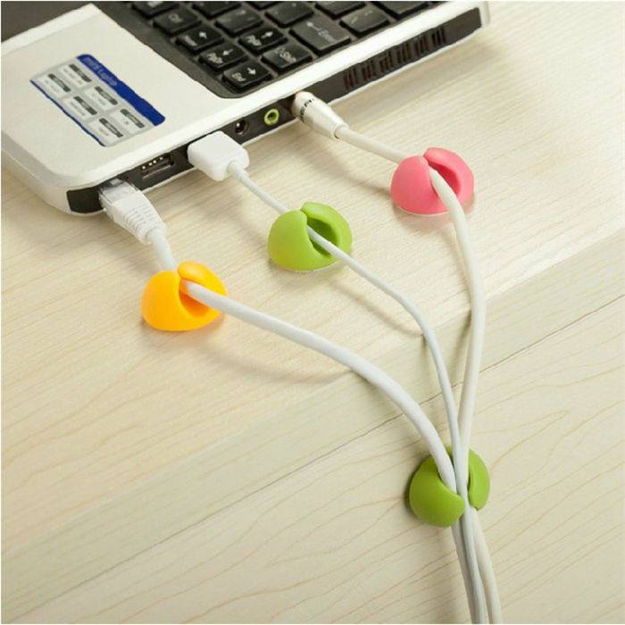 Data line accommodating theorizer desktop rationalizer fixed buckle mobile phone charging line computerized wire finishing wall stickup