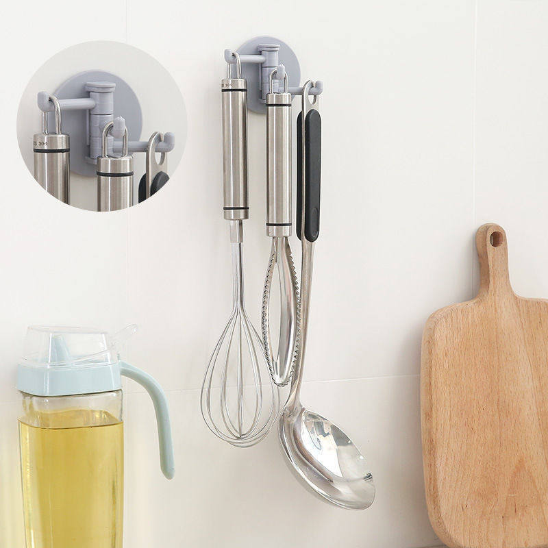 Rotary hook bathroom hanger punch-free towel multi-functional shelf powder room toilet kitchen