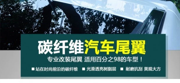 Đuôi ô tô phổ biến sợi carbon đuôi biến đổi đuôi cao su đuôi nhỏ hai hoặc ba hộp phía trên cánh cao su dải - Xe máy Sopiler