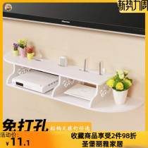 Living room TV wall shelf set-top box partition wall cat router wifi storage box free of punching