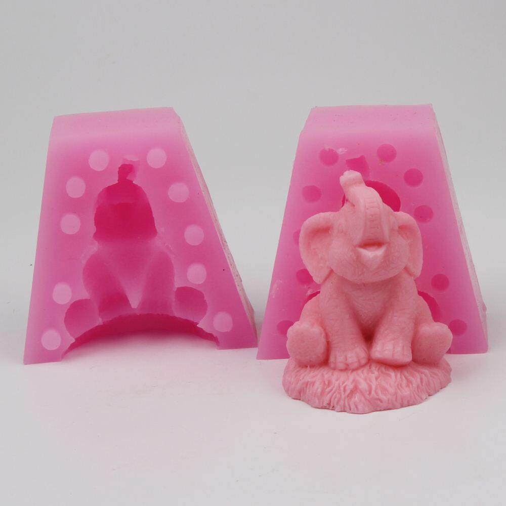 3D stereo voi voi voi silicone khuôn voi làm xà phòng thủ công khuôn xà phòng Khuôn làm bằng tay voi khay làm bánh