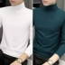 2 cái] Modal cổ cao áo sơ mi nam dài tay áo thun thu đông quần áo thu đông nhung dày ấm áp quần áo thu đông Suit phù hợp