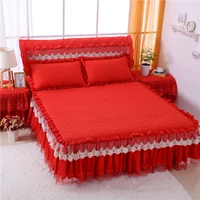 công chúa Hàn Quốc ren bedspread giường váy một mảnh DN giường ren cưới bìa giường trượt nệm bảo vệ - Váy Petti váy giường khách sạn