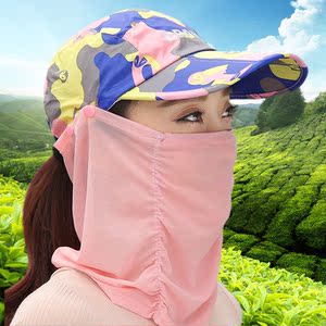 防晒帽子遮脸防紫外线太阳帽女夏骑电动摩托车