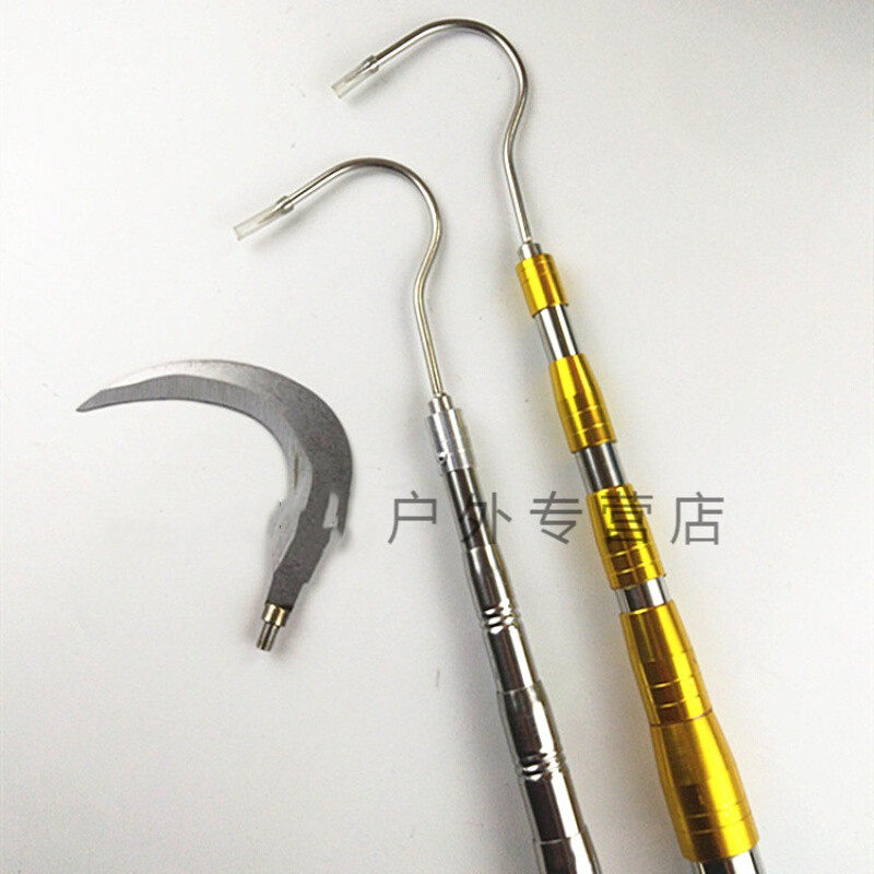 Catch Fish Catch Hook Fish God Instrumental Hook Stainless Steel Telescopic Rod Tool Big Full Water Grass Sickle Phishing Grass Cutter Special