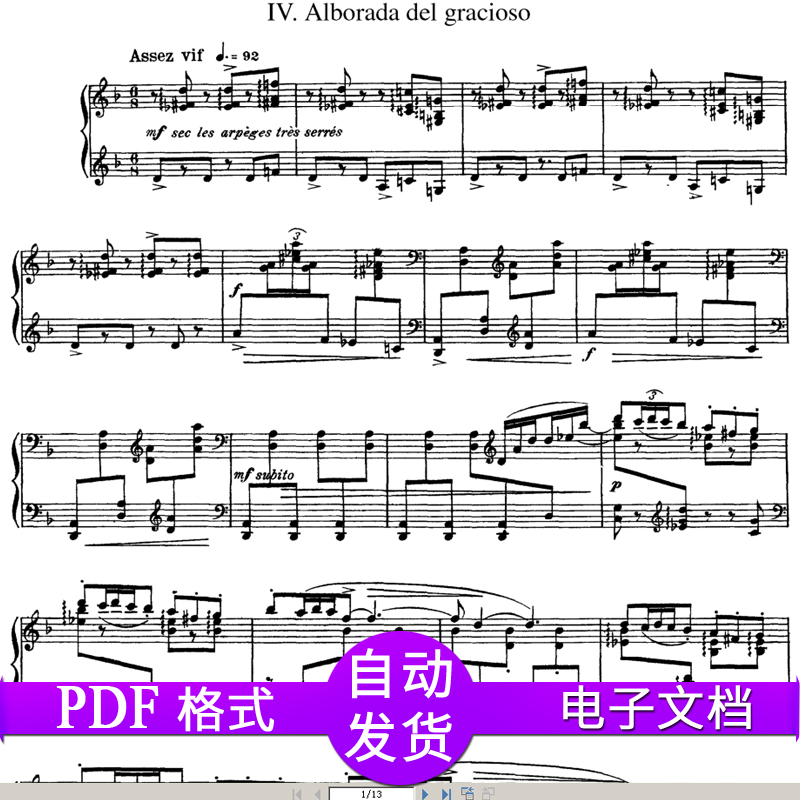 Ravel's Mirror Suite No. 4 Harlequin's Morning Song Original piano score piano score scans sent in seconds