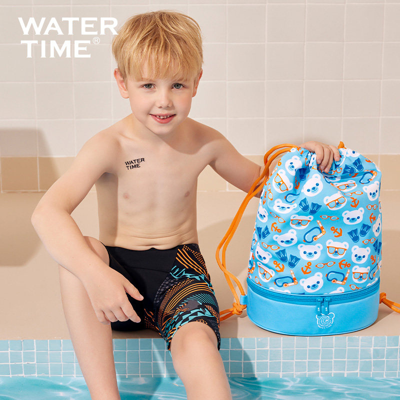 WaterTime 儿童游泳包干湿分离泳包男女童游泳收纳袋束口双肩包