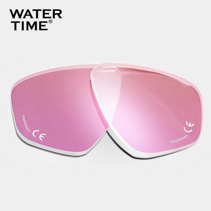 WaterTime/水川浮潜镀膜镜片潜水镜防雾高清钢化玻璃镀膜镜片单片