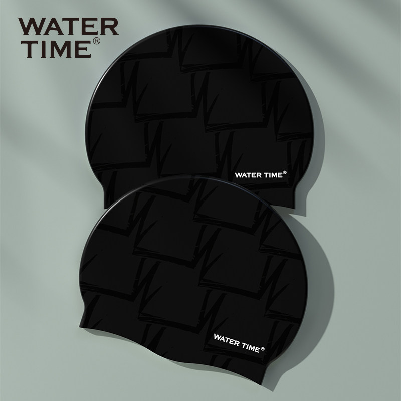 WaterTime泳帽男女不勒头防水成人新款专业硅胶时尚印花游泳帽