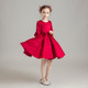 Flower girl dress, children's host piano performance dress, little girl's fashionable princess dress, girl's red high-end