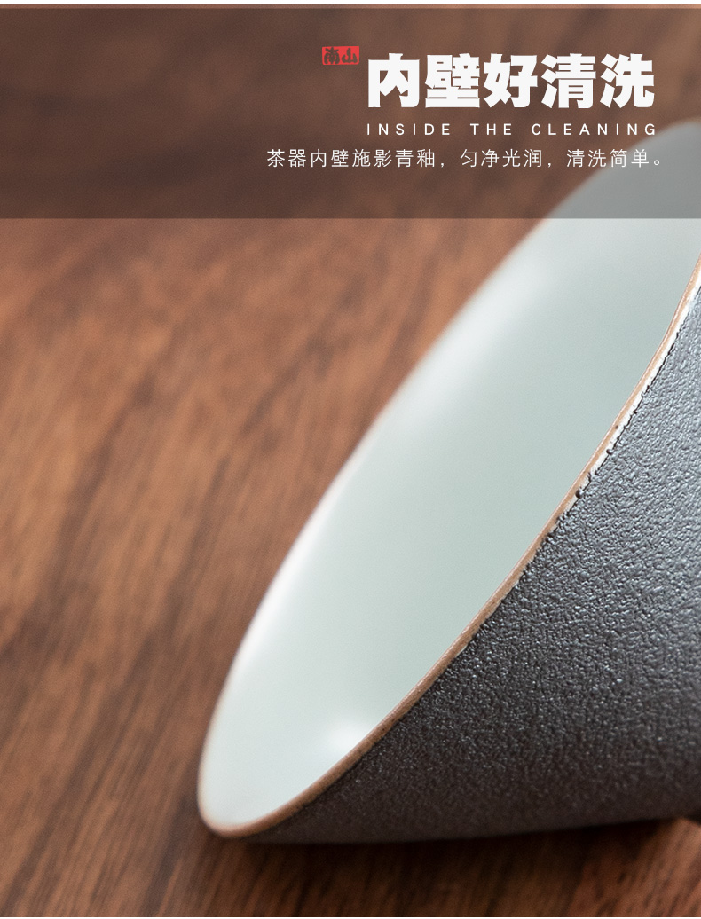 Mr Nan shan creative kung fu tea set suit of black ceramic tureen office household contracted tea of a complete set of