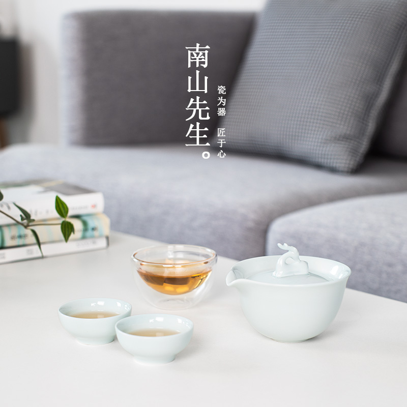 Mr Nan shan where is wally to crack a pot of three ceramic portable travel tea set with tea cup