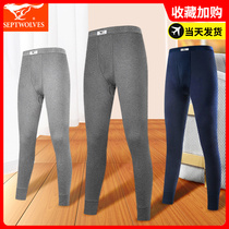 Seven wolves warm autumn pants men pants long underwear pants loose pants winter middle-aged daddy cotton pants
