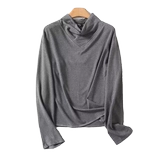 Женская одежда MD Женская одежда осень и зимний нравый стиль, темно-серая велосипедная футболка с длинными рукавами для женщин 0514777499830