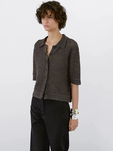 Md Old Money непринужденный ленивый стиль пошива поло из чистого хлопка вязаный женский кардиган с короткими рукавами 05704559700