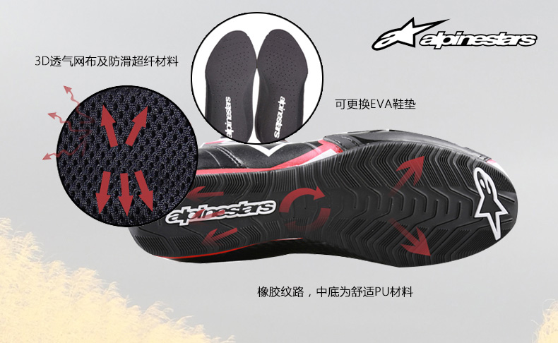 Ý Một ngôi sao alpinestars đi xe máy khởi động mùa hè giải trí đi lại bảo vệ thông gió FASTER2 - Xe máy Rider thiết bị phụ kiện bảo vệ đầu gối